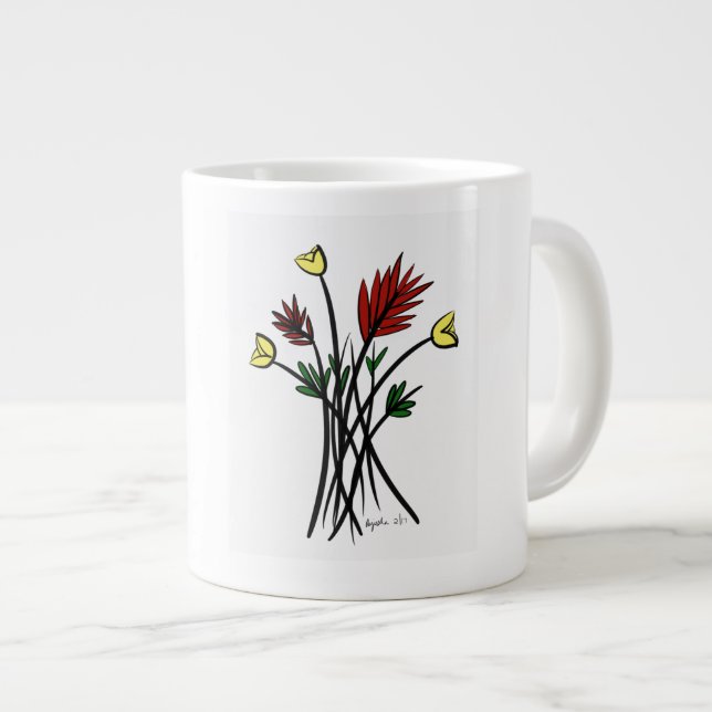 Taza De Café Gigante Flores (Derecha)