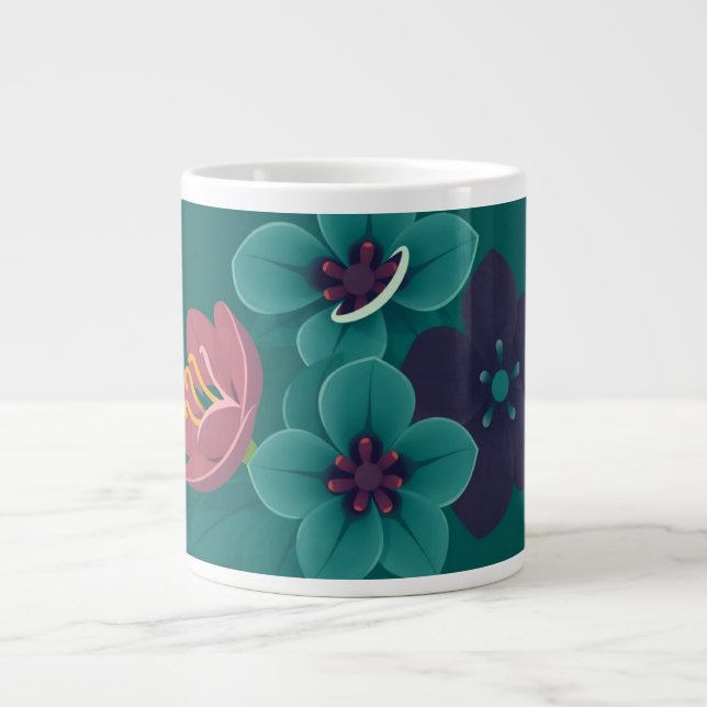 Taza De Café Gigante Flores (Frente)