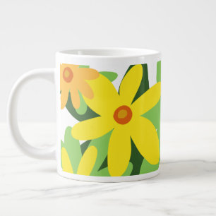 Taza De Café Gigante Flores amarillas
