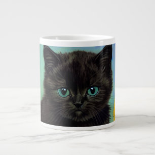 Taza De Café Gigante Flores amarillas de gato negro Van Gogh