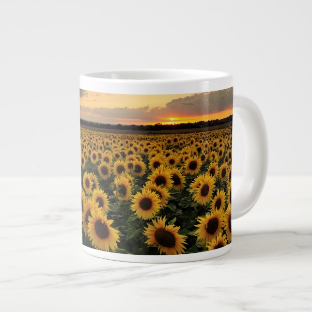 Taza De Café Gigante Flores | Campo de girasol (Derecha)