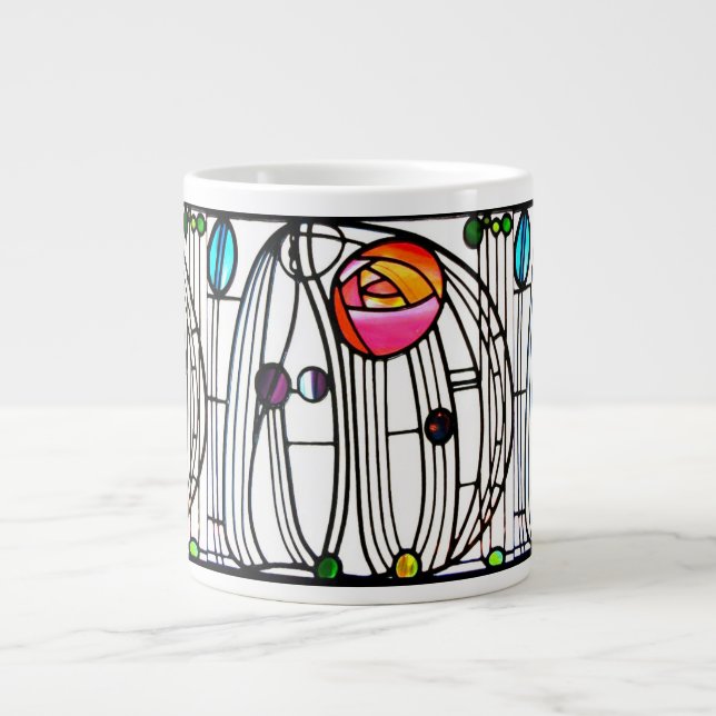 Taza De Café Gigante Flores Charles Rennie Mackintosh Ventana (Frente)