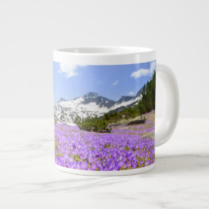 Taza De Café Gigante Flores Crocus Pirin Mountain Park Bulgaria