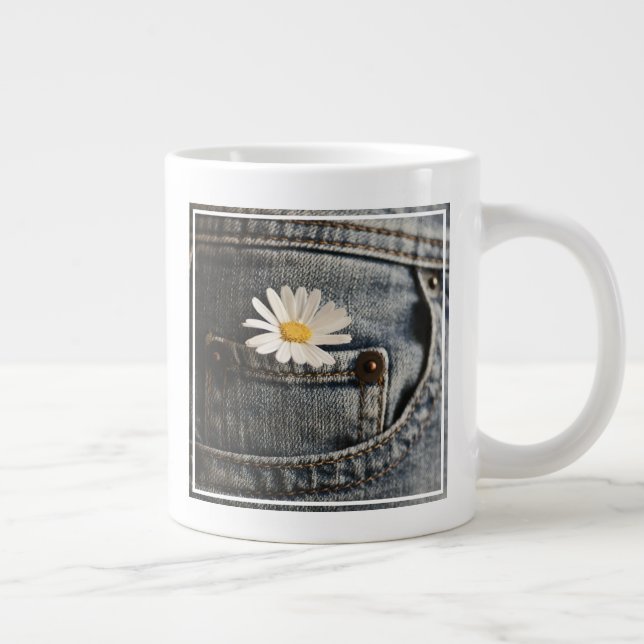 Taza De Café Gigante Flores | Daisy en Jeans Pocket (Derecha)