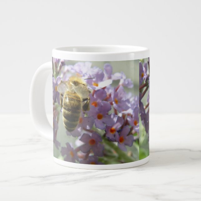 Taza De Café Gigante Flores de abeja y buda Mug (Izquierda)
