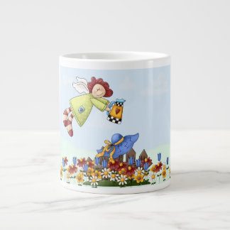Taza De Café Gigante Flores de agua de ángel de campo lindo