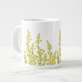Taza De Café Gigante Flores de citrina amarilla moderna