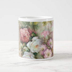 Taza De Café Gigante Flores de época