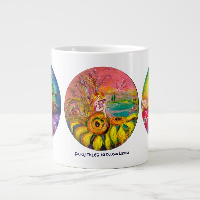 Taza De Café Gigante FLORES DE FLORES MÁGICOS Fantasía (Frente)