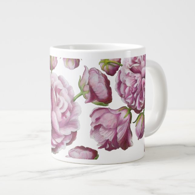 Taza De Café Gigante Flores de jardín de Camellia Rosa (Derecha)