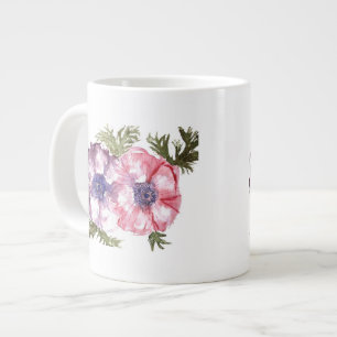 Taza De Café Gigante Flores de la acuarela