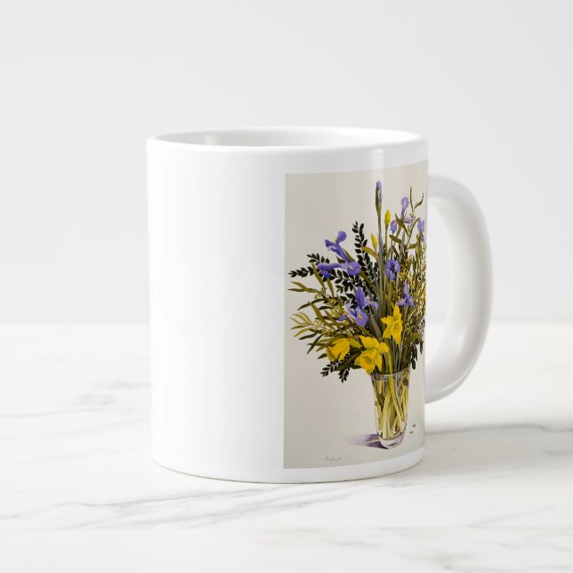 Taza De Café Gigante Flores de la primavera (Derecha)