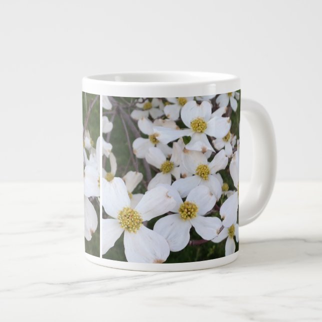 Taza De Café Gigante Flores de madera blanca Personalizado Mugs (Derecha)