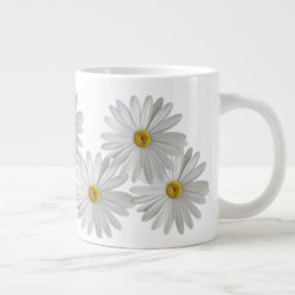 Taza De Café Gigante Flores de marguerita blanca