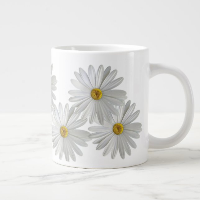 Taza De Café Gigante Flores de marguerita blanca (Derecha)