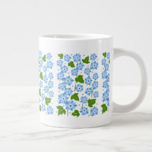 Taza De Café Gigante Flores de nometría azul suave