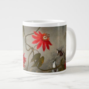 Taza De Café Gigante Flores de pasión con cabeza de Hummingbirds