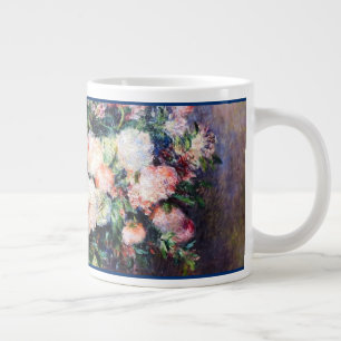 Taza De Café Gigante Flores de patrón floral Foliage blanco rosado rojo