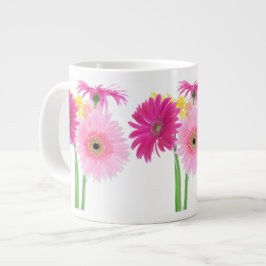 Taza De Café Gigante Flores de Piink de la margarita del Gerbera