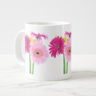 Taza De Café Gigante Flores de Piink de la margarita del Gerbera
