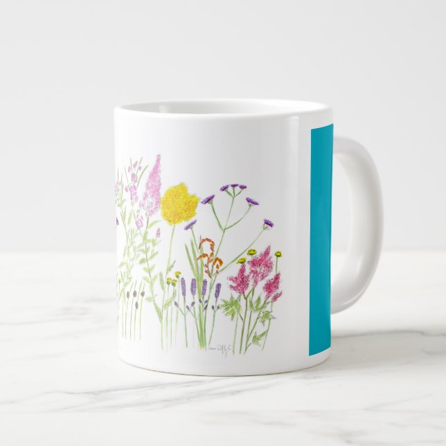 Taza De Café Gigante Flores de verano (Derecha)