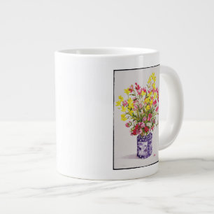 Taza De Café Gigante Flores en un tarro chino