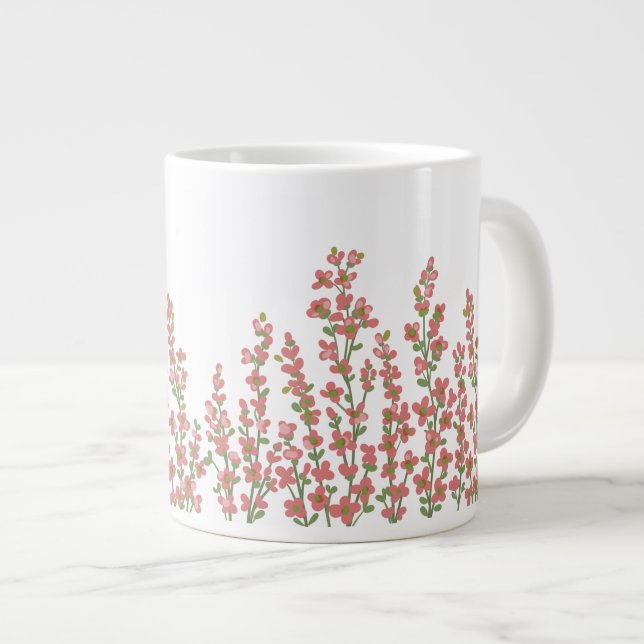 Taza De Café Gigante Flores florales rosas modernas (Derecha)