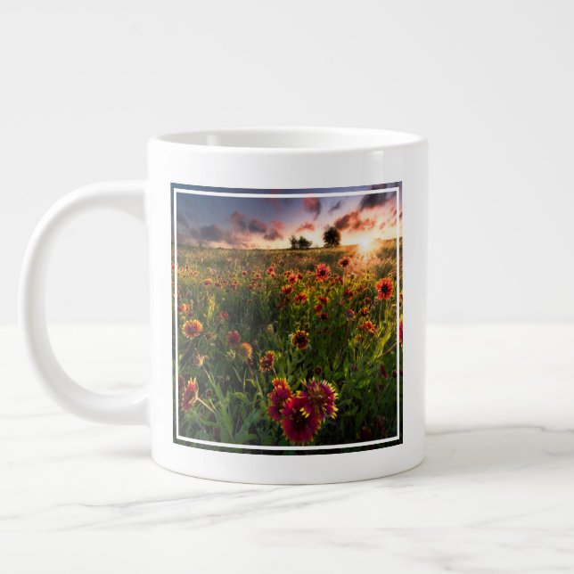 Taza De Café Gigante Flores | Indio Blanket Wildflower Texas (Izquierda)