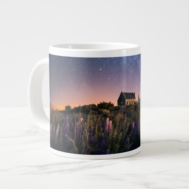 Taza De Café Gigante Flores | Lupines Blooming Lake Tekapo Nueva Zeland (Izquierda)