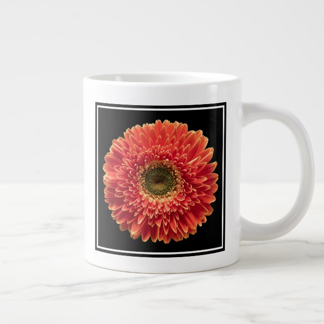 Taza De Café Gigante Flores | Naranja Gerbera Daisy (Derecha)