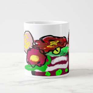 Taza De Café Gigante Flores navidades