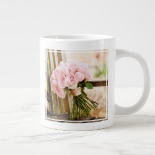 Taza De Café Gigante Flores Rosa Rosa Rosa Bouquet