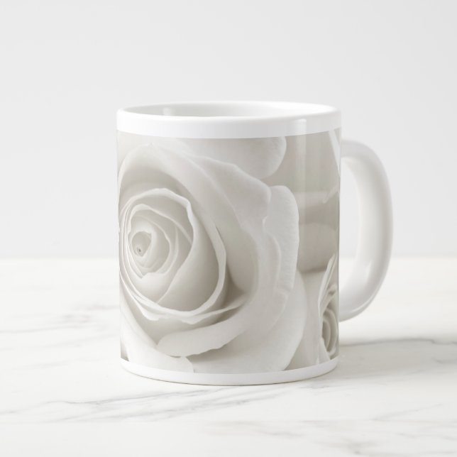 Taza De Café Gigante Flores | Rosas blancas (Derecha)