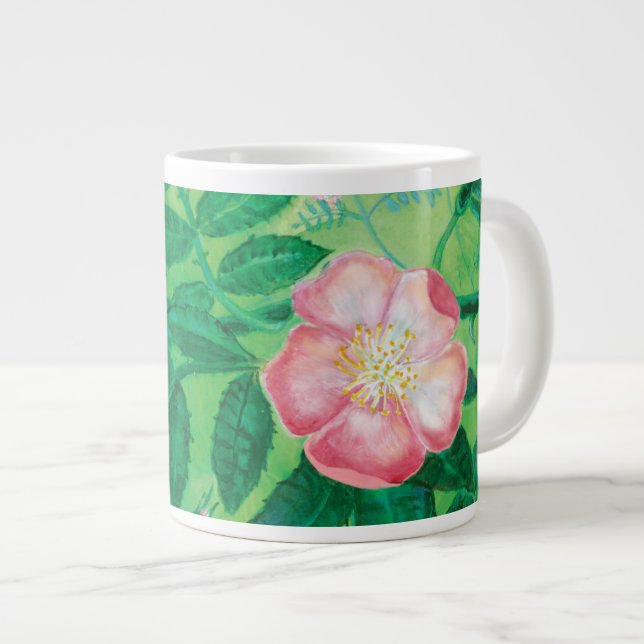 Taza De Café Gigante Flores rosas silvestres (Derecha)