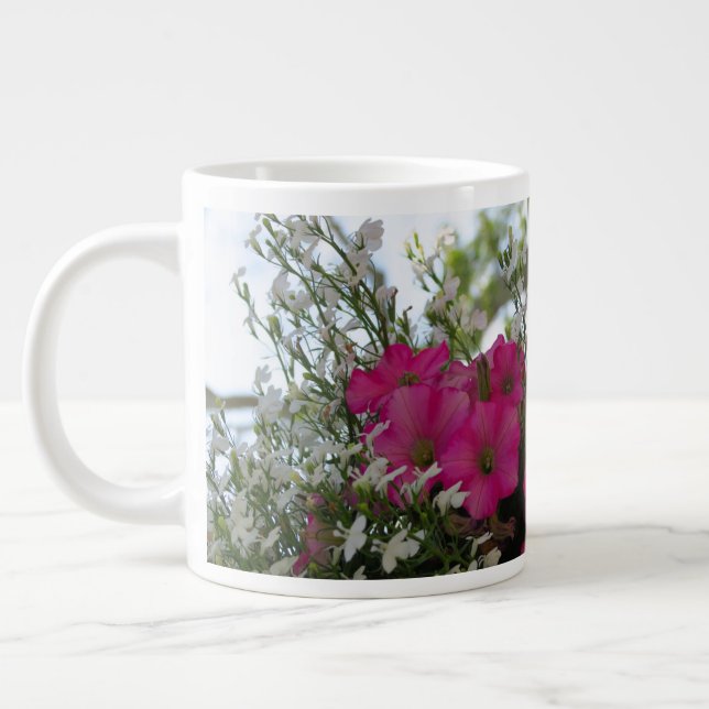 Taza De Café Gigante Flores rosas y blancas - Viñedo de Martha (Izquierda)