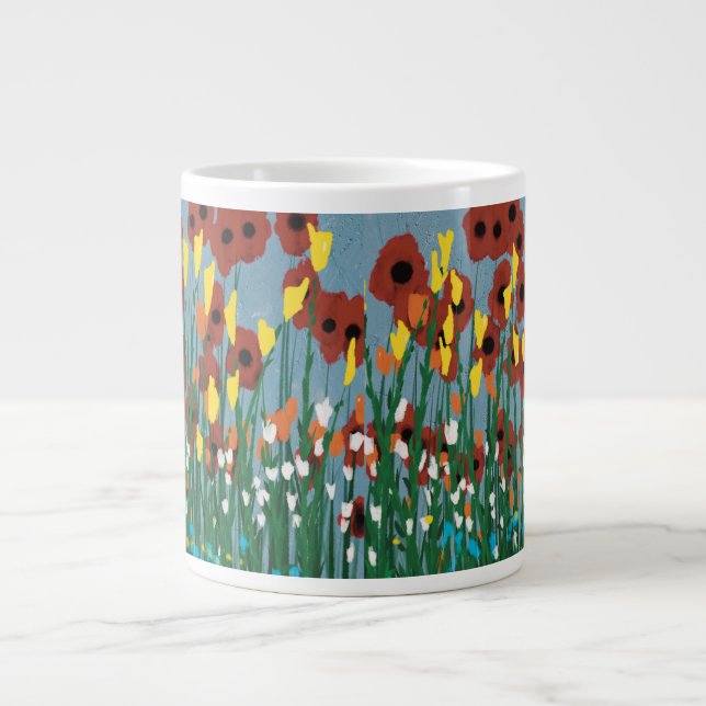 Taza De Café Gigante Flores silvestres (Frente)