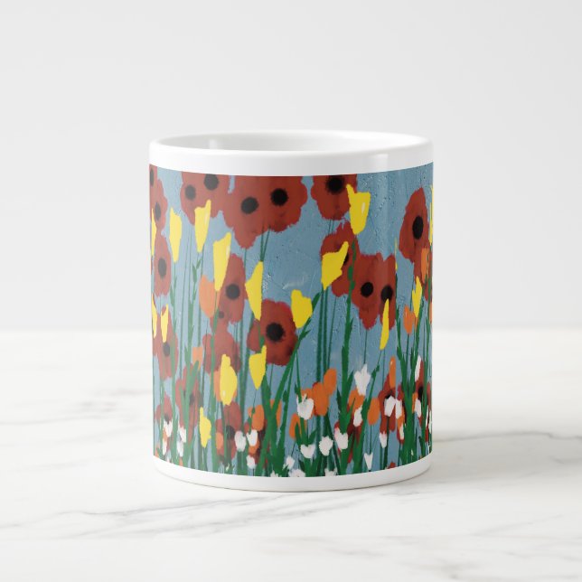 Taza De Café Gigante Flores silvestres (Frente)
