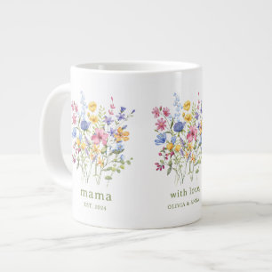 Taza De Café Gigante Flores silvestres coloridas de moda   Mamá