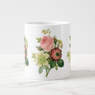 Taza De Café Gigante Flores Vintage, Anemone Rosas Clemátide por Redout