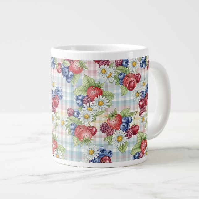 Taza De Café Gigante Flores y Frutas (Derecha)