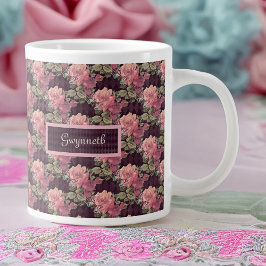 Taza De Café Gigante Flores y mariposa de arce morado