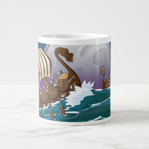 Taza De Café Gigante Flota de Invasión Vikinga