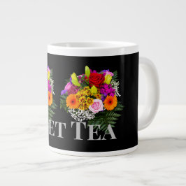 Taza De Café Gigante Flower Image Sweet Tea Text name Specialist Mug Cu