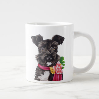 Taza De Café Gigante Flower Schnauzer