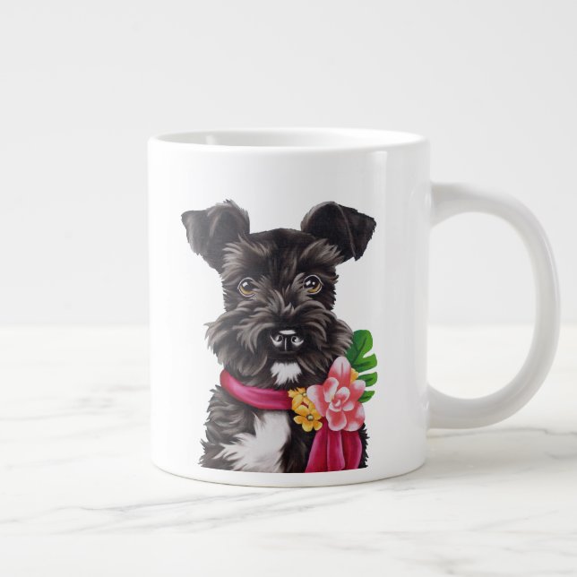 Taza De Café Gigante Flower Schnauzer (Derecha)