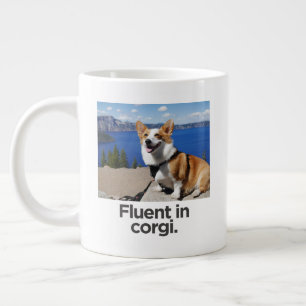 Taza De Café Gigante 'Fluido en corgi.' Foto Personalizable Divertida C