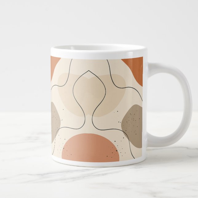 Taza De Café Gigante Flujo abstracto terroso (Derecha)