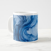 Flujo Armónico Azul Blanco Abstracto
