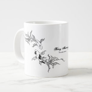 Taza De Café Gigante Flujo Eterno del Arte de Koi