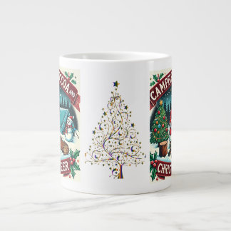Taza De Café Gigante Fogata, cacao y Navidades saludan: Acogedor por